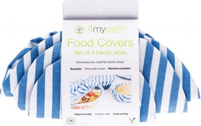4myearth Food Cover Set – XS, S, M & L  (Denim Stripe)