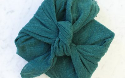 Reusable Green Linen Gift Wrap